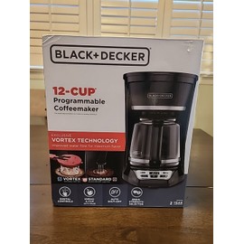 BLACK+DECKER 12-Cup* Programmable Coffeemaker, Black, Vortex Technology Digital
