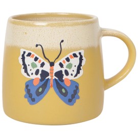 Jubilee Danica Stoneware Flutter By Mug - 12 oz Modern Drinking Cup for Home Decorative Use