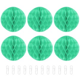 MECCANIXITY Paper Pom-Poms Flower Balls 6 Inch Paper Tissue Flower Balls for Party Flower Decoration Wedding Birthday Home Decoration Pack of 6,Mint Green