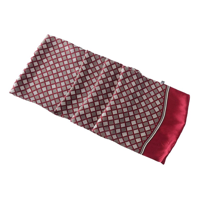 Long Charmeuse Satin Silk Scarf for Men, red