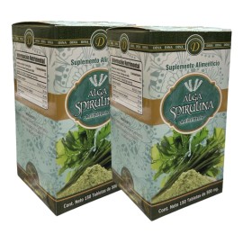 Alga Espirulina – Suplemento Energizante, Detox y Antioxidante – 150 Tabletas × 2 (DINA