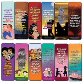 Happy Promise Day Love Bookmarks (60-Pack) Premium Quality Gift Ideas for All Occasions - Stocking Stuffers Party Favor & Giveaways