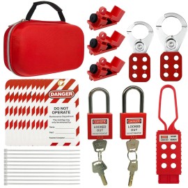 Young Dance Electrical Lockout Tagout Kit -Lock Out Tag Kits for OSHA Compliance with Hasps