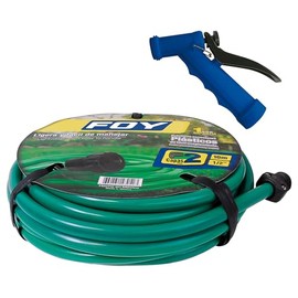 Foy M12PIM Manguera para jardín lisa 1/2", 10 m con pistola para riego