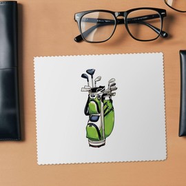 Azeeda 2 x 'Golftasche gefüllt mit Schlägern' Mikrofaser-Objektiv- / Brillenreinigungstücher (LC00027944)