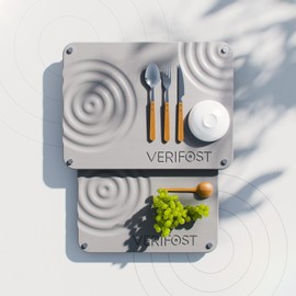 VERIFOST 2025 2pcs Large Stone Drying Mat for Kitchen Counter, Quick Drying Matt Kitchen Counter, Large Drying Stone for Kitchen Counter, Diatomaceous Earth Dish Drying Mat, Moonlight Gray