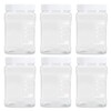 LAWEI 6 Pack Square Plastic Jars with Lids - 30
