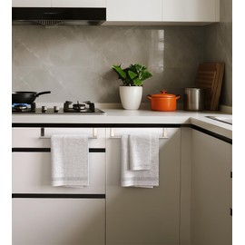 CHAUNCEY HOME Over the Door Towel Rack for Kitchen and Bathroom, 2 Pack, Upgraded Long 14-inch Stainless Steel Crossbar for Cabinet Door, Wardrobe and Laundry Room, Universal Towel Bar Holders, Sliver