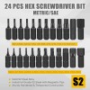 Aej 49-Piece Hex Head Allen Wrench Drill Bit Set Metric