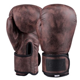 GINGPAI Boxing Gloves, Kickboxing, Boxing Heavy Bag Training Gloves (Coffee Color, 12oz)