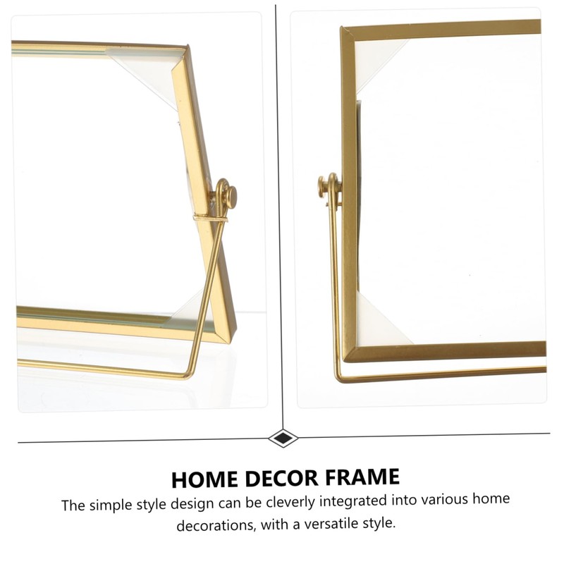 Ciieeo Metal Back Support Photo Frame Dried Flower Glass Frame