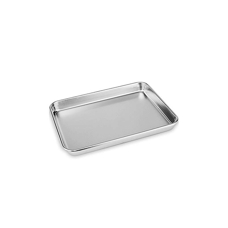 3x Stainless Steel Polished Trays 23cm, 31cm & 40cm Non