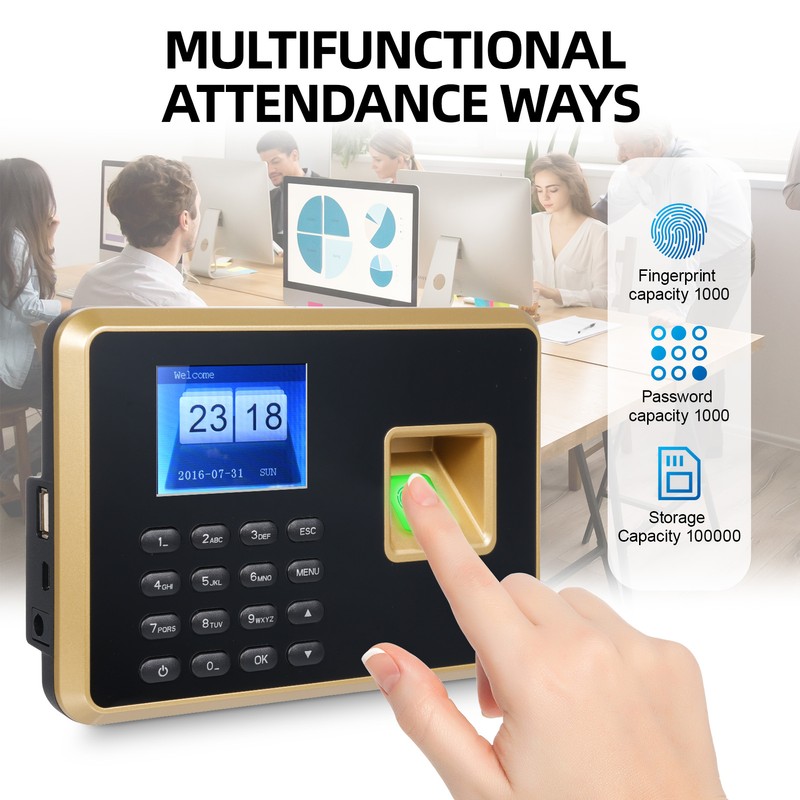 Bisofice Biometric Time Clock Attendance Machine for Employees Support 1000pcs