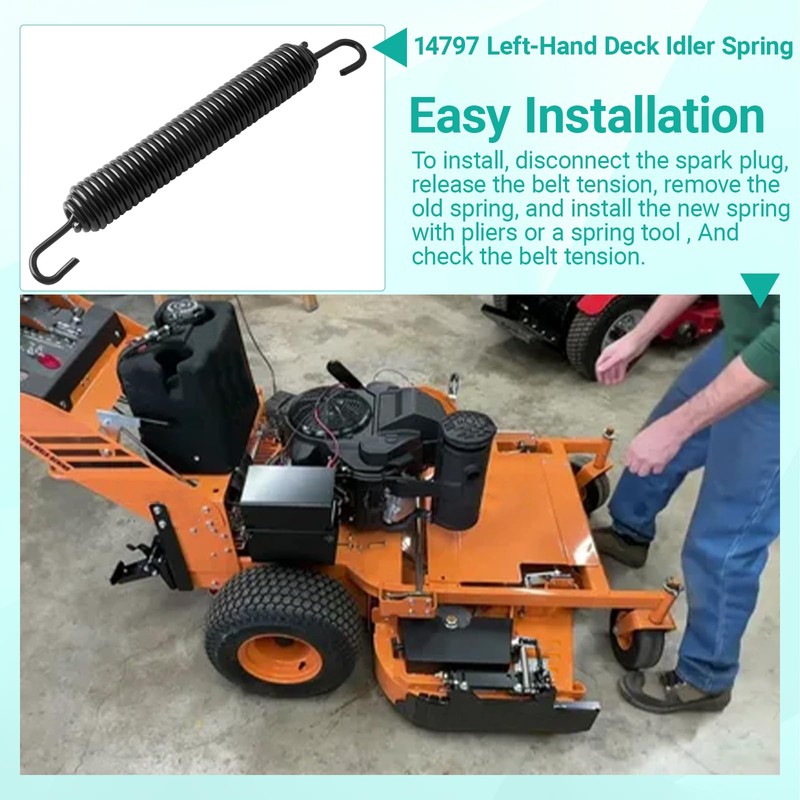 Left-Hand Deck Idler Spring, Compatible with Scag 483246, Replacement for