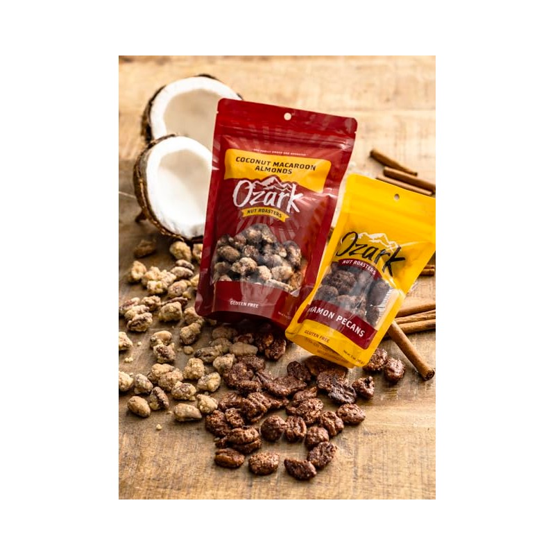 OZARK NUT ROASTERS: Cinnamon-Coated Pecans, Cinnamon Spice Flavored Snacks, World-Class
