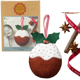 Corinne Lapierre 1 x Felt Christmas Pudding Sewing Craft Mini Kit, 11 x 1 x 11 cm