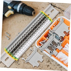 MERRYHAPY Din Rail Connector Terminal Din Block Kit Ground Block End Bracket Sturdy and for DIY Automati