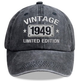 Vintage 1949 Limited Edition Hats for Men Women, 76th Birthday Decorations, Adjustable Embroidered 76 Year Old Baseball Cap Retirement Gifts for Dad Mom Black