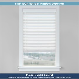 LEVOLOR Basics Cordless Light Filtering Faux Wood Blinds, Easy to Install 2” Blinds for Windows, Timeless Look, Fits up to 39” Width and 64” Length, Home Solution for Any Space or Room