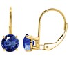 AoneJewelry Sapphire Gemstone Leverback Earring for Women| 14K White Gold