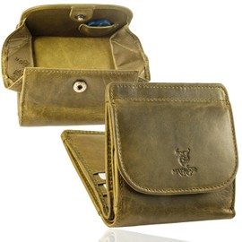 MATADOR Women's Small Leather Vienna Mini Women's Wallet with Elegant Gift Box, Elegant Wallet Men's Small with RFID Blocker, Luxury Small Wallet Men with Many Compartments, Light green, S, Minimalist