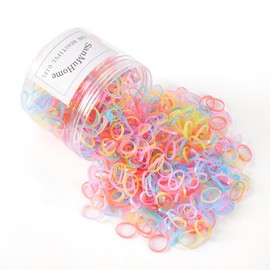 SanMuHome 1500 Pcs Mini Gomas Elásticas para el Pelo,Bandas Elásticas Transparentes para el Cabello,para Trenzar,Accesorios para el Cabello (Multicolor)