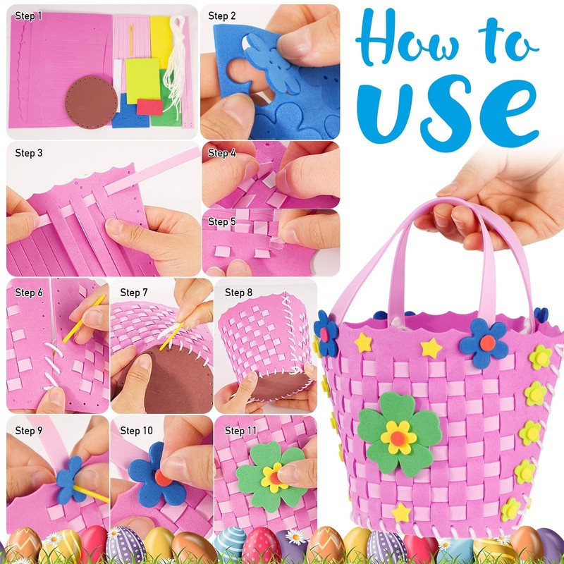 BOFUNX Easter Basket Craft Sets Pack of 3