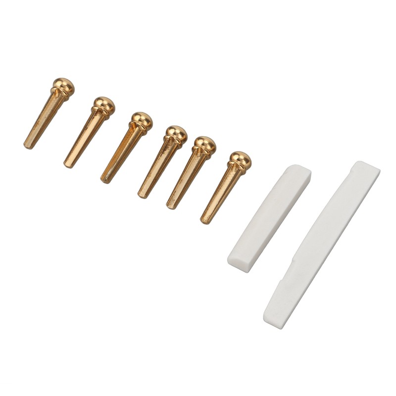 Bridge Pins Saddle Nut Set Replacement Bone Saddle Nut Brass
