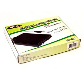 BYTECC BT-144 Slim Black USB External Floppy Disk Drive, Plug & Play, USB Powered