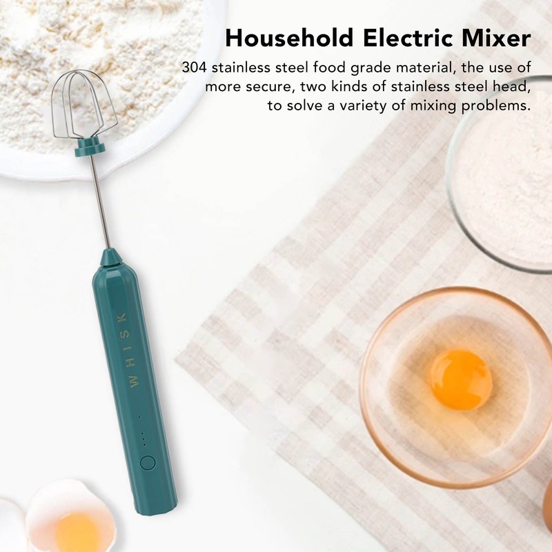 USB Household Stainless Steel Electric Mixer Handheld Small Mixer Wireless