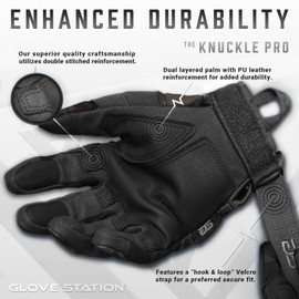 Glove Station Tactical Gloves for Men – Touchscreen Utility Gear with Hard Knuckle Protection Used in Motorcycle, Airsoft, Combat, Police, Shooting & Outdoor Work