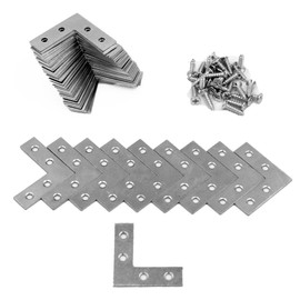 Wideskall® 1.5" inch Flat Corner Angle Brace Repair Plated Bracket w/Screws (Pack of 40)