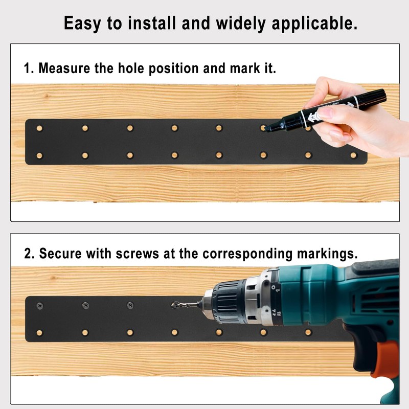 6packs Straight Steel I Shape Flat Plate,Heavy Duty Mending Plate