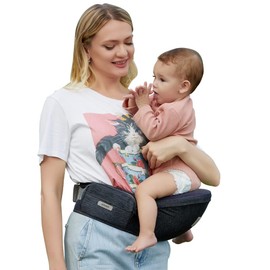 Sunnors Baby Hip Baby Carrier,Toddler Carrier with Adjustable Strap and Pocket,Ergonomic Waist Pack Holder for Newborns & Toddlers (Dark Grey)