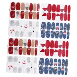 Outanaya 8sheets Christmas Nail Art Transfer Stickers of Nail Decals for Manicure Chic Holiday Designs Easy Application Natural Look