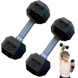 Dumbbell 2 Pcs Dumbbells for Baby Mini 1.8x4.7 In Silicone Hand Weight Lifting Set for Fitness Exercise Funny Sport Toys for Toddlers (Black)