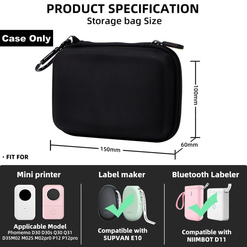 Phomemo D30 D35 Label Maker Case, Storage Bag Compatible with