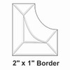 2"x1" Clear Glass Boarder Bevel Cluster BC442