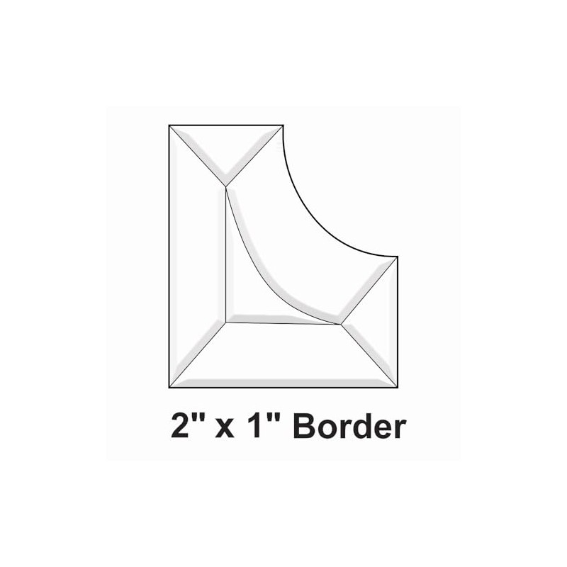 2"x1" Clear Glass Boarder Bevel Cluster BC442
