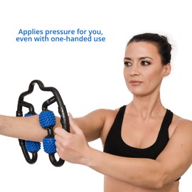 Body Back Trigger Point Pressure Roller Massager for Forearm, Elbow, Hand, Arm, and Leg. Deep Tissue Handheld Self Massager for Tennis Elbow, Golfers, Athletes Myofascial Release