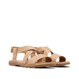 Sorel Women's Fashion Flat Sandal, Honest Beige, Gum, 10