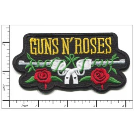 Patchwork Paradise Guns And Roses Embroidered Iron On Patch Vintage American Classic Punk Rock