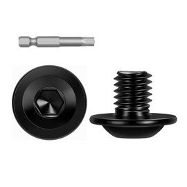 M4-0.7 x 8mm 100 PCS Flanged Button Head Socket Cap Bolts Screws, Stainless Steel 304, Allen Socket Drive, Screwdriver Bit Included, Black Finish, Fully Machine Thread