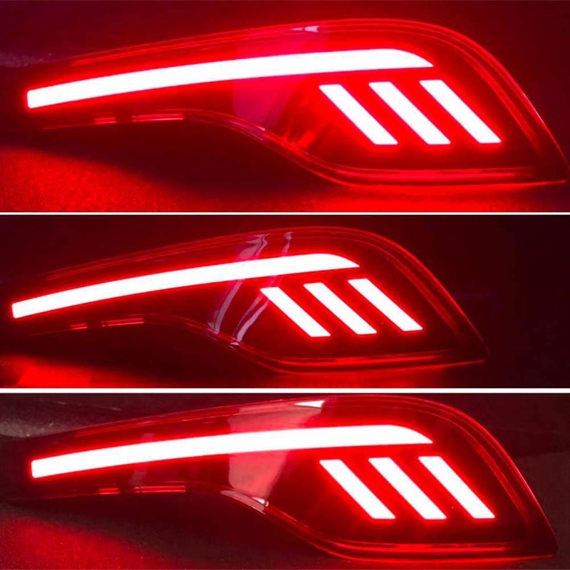 PGONE Red LED Rear Bumper Reflectors Fog Brake Tail Light