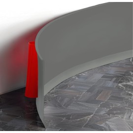 Tridotpul Flexible Baseboard Molding Trim, 4 Inch Self-Adhesive Vinyl Wall Base, Peel and Stick Cove Base, Rubber Skirting, Baseboard Moulding Trim (60Ft, Grey)