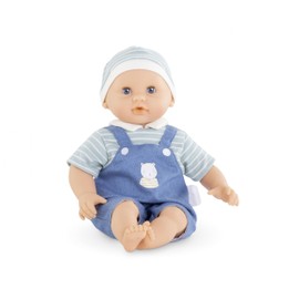 Corolle Bébé Calin Maël Boy – 12″ Soft Body Doll with Sleeping Eyes, Vanilla-Scented Vinyl, Blue Outfit & Hat – First Baby Doll for Toddlers 18 Months+