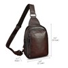 LRTO Genuine Leather Small Sling Bag Fanny Pack Multifunction Travel