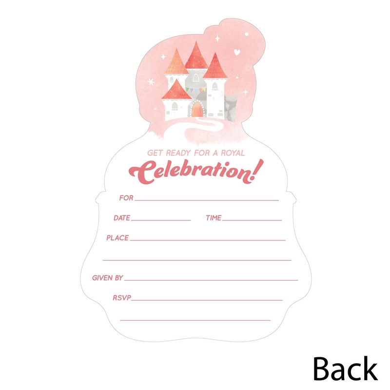 Big Dot of Happiness Princess Birthday Invitations (Skin Tone 3),
