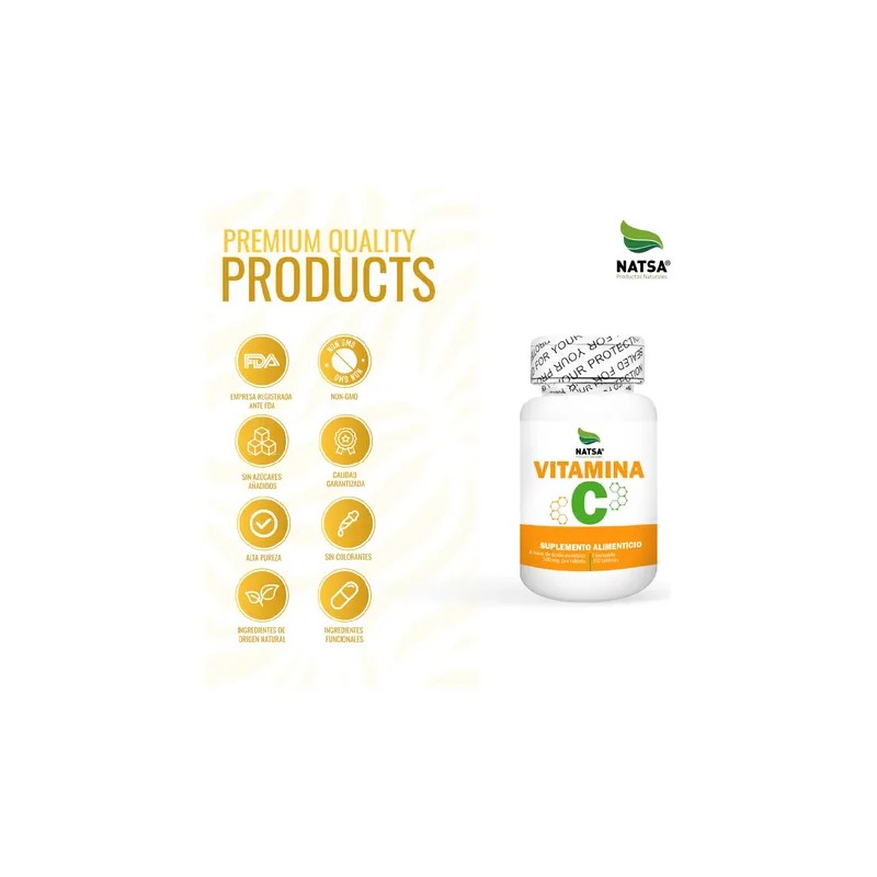 Vitamina C, 300 Tabletas (3 Frascos 100 Tab C/u) Sabor
