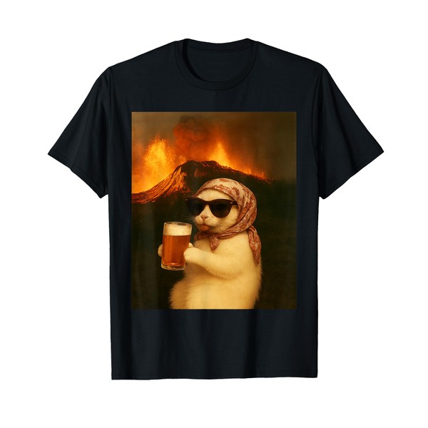 Funny Cat Drinking Beer Meme Chill Cat Halloween Costume T-Shirt